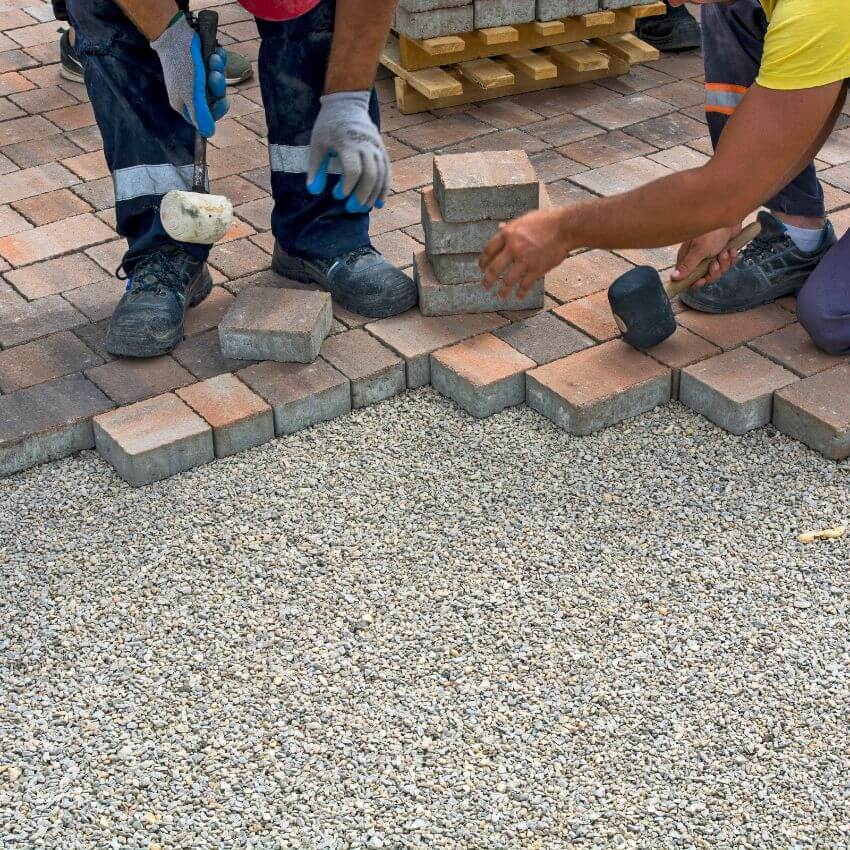 Interlocking pavers installation