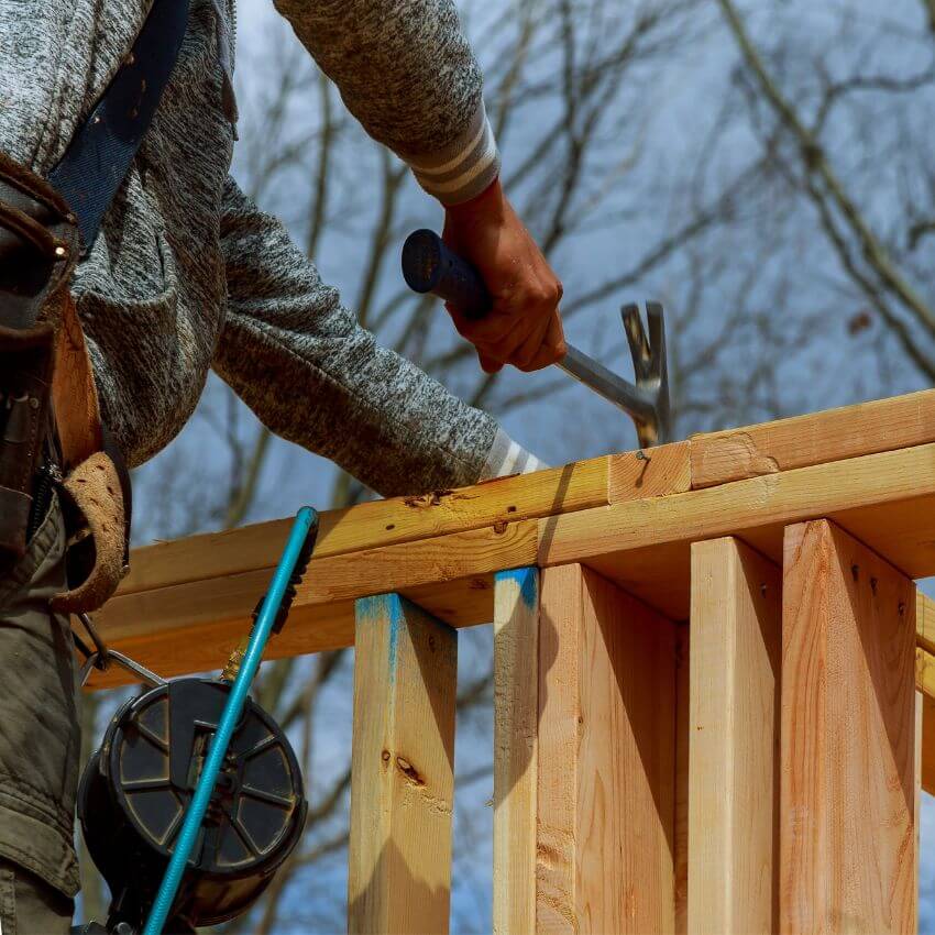 Wood pergola installation